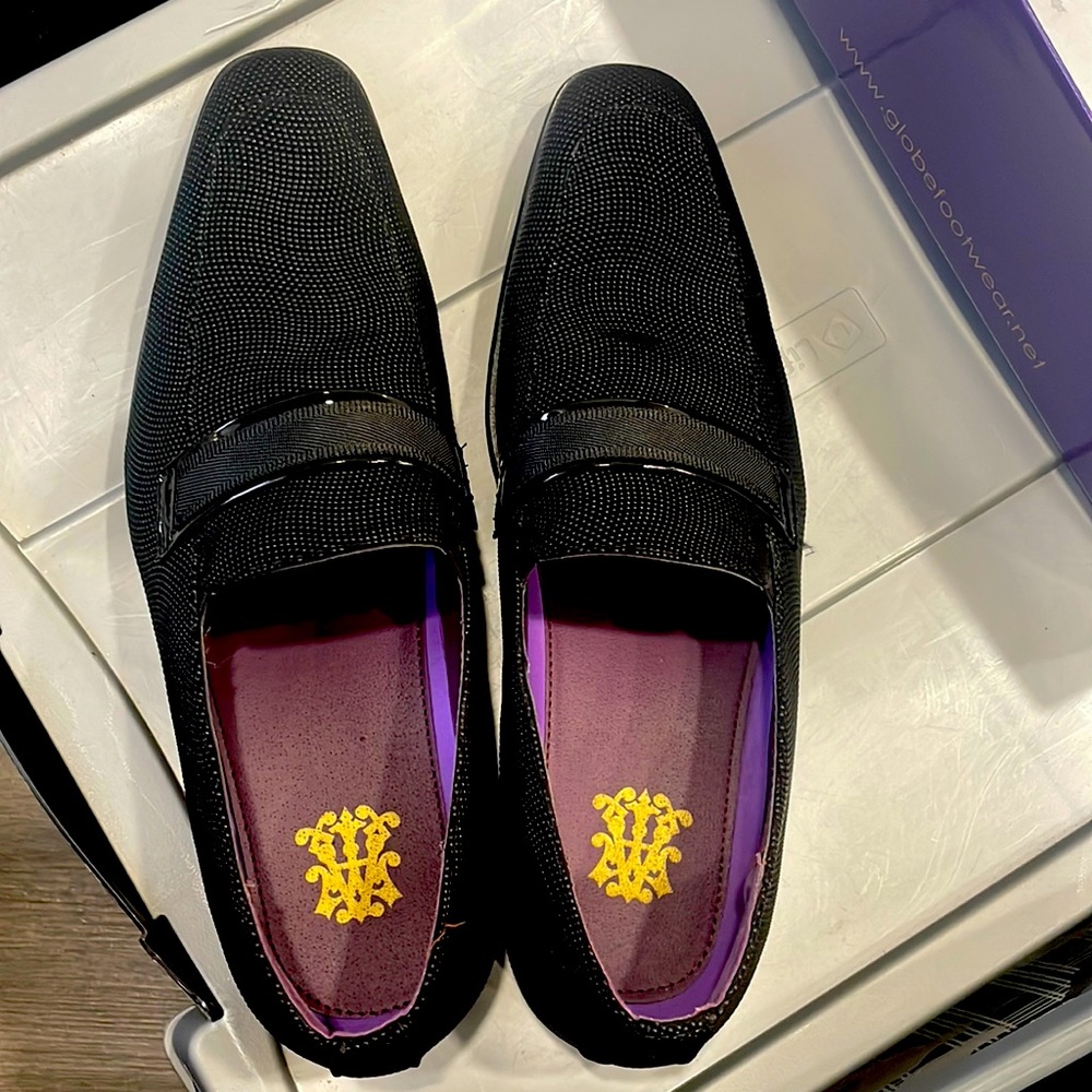 Men’s Black Slip On Formal Shoes Grosgrain And Patent Leather Smokers